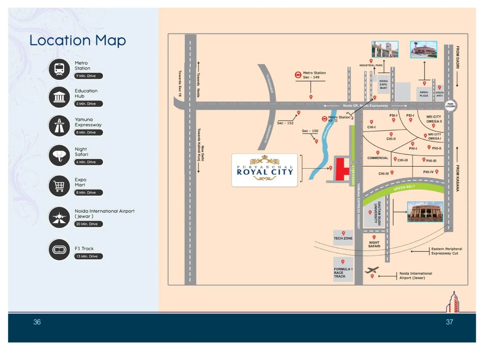 Purvanchal Royal City location 1